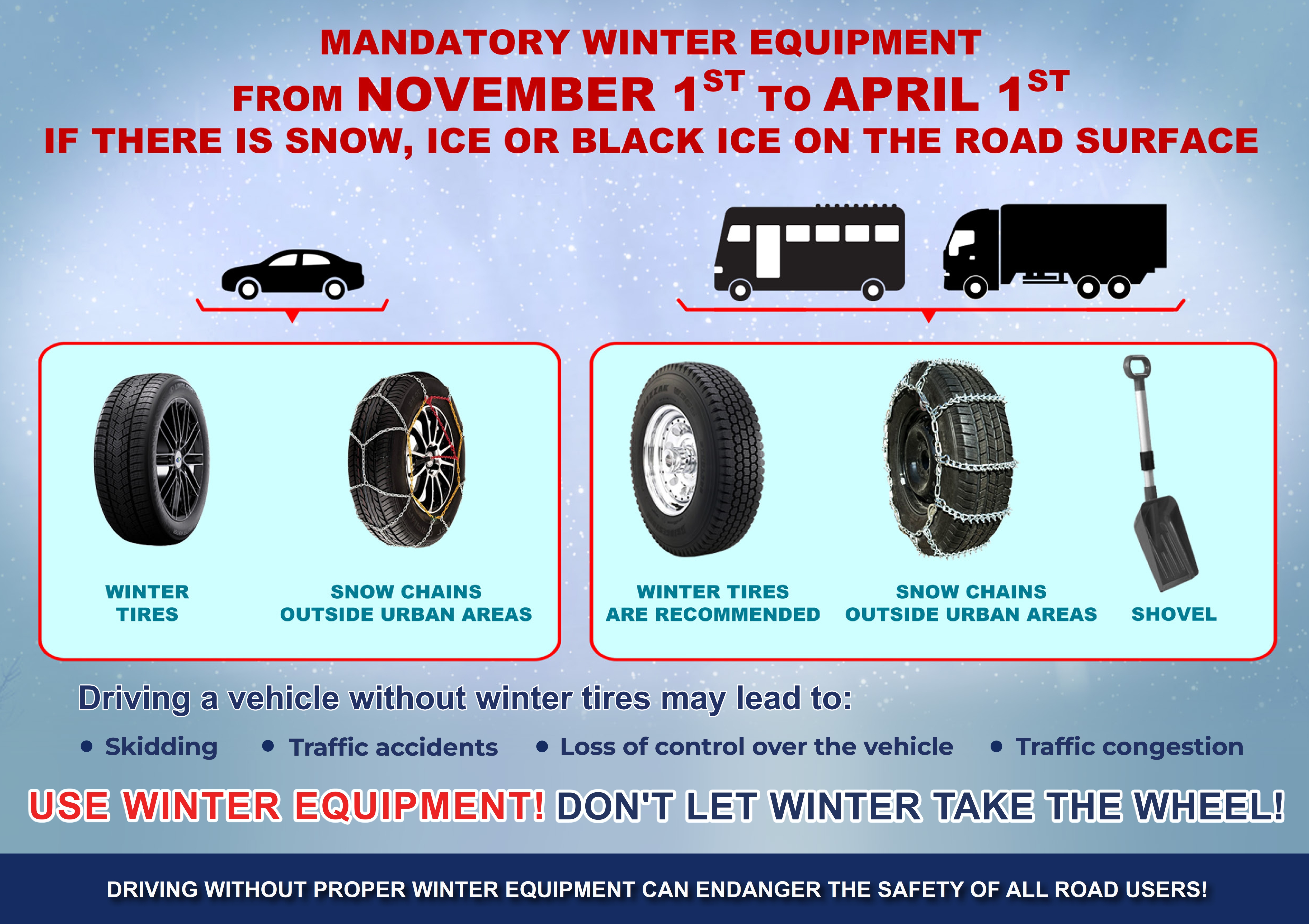 Winter equipment back